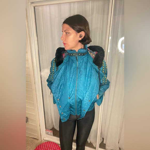 True late 80s 90s LIFETIME GRAIL Head damask native tribal ski jacket muff set - Picture 9 of 16